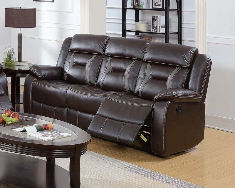 Uefurn Reclining Sofa in Dark Brown