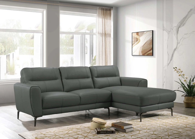 Lsgfur 2-Pcs Sectional in Anthracite