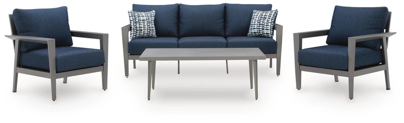 Gali Outdoor Sofa/Chairs/Table Set (Set of 4)