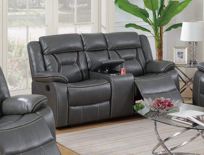 Uefurn Reclining Loveseat in Grey