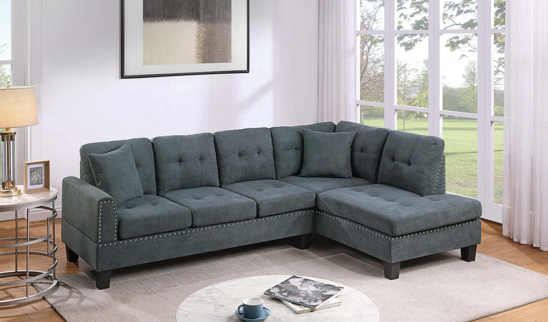 Winwoo 2-Pcs Sectional in Ash Black