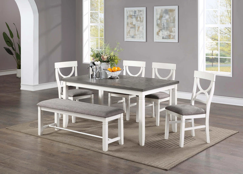 Tamich 6-Pcs Dining Set in Grey+White