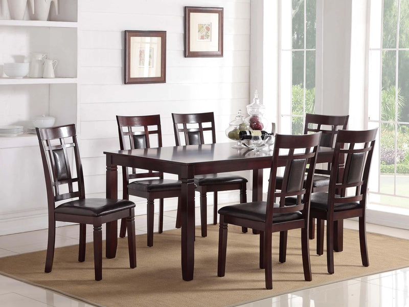 Minyou 7-Pcs Dining Set in Cherry Finish