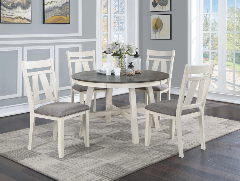 Tamich Dining Table in White + Grey