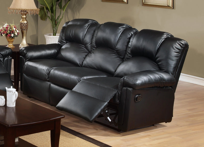 Bstfur Recliner Sofa/Bonded Leather-Black in Black
