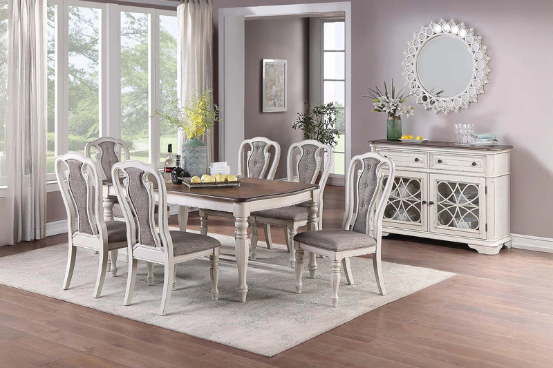 Sfvnco Dining Table in Antique White +Oak