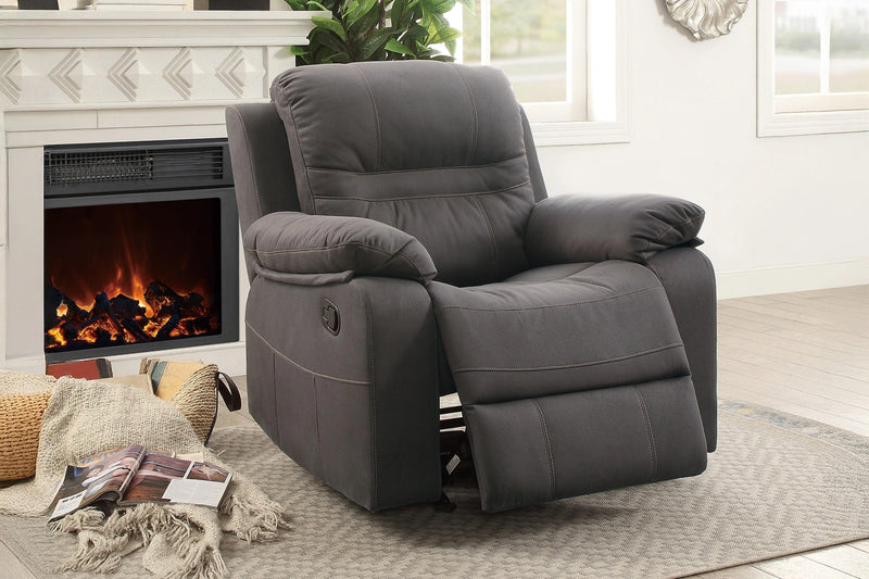 Bstfur Rocker Recliner/Handle/Leatherette/Slate Blue in Slate Blue