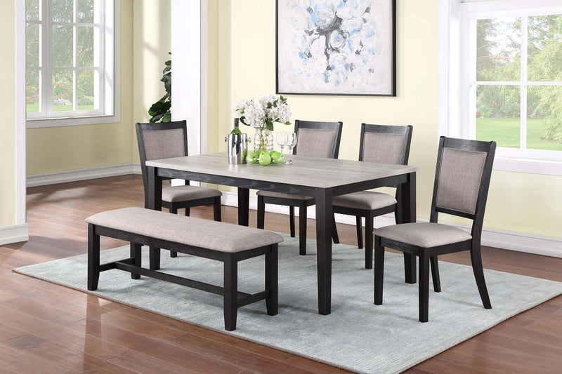 Tamich 6-Pcs Dining Set in Grey/Black