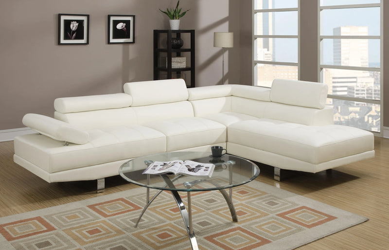 Haoind Modern 2-Pcs Sectional Sofa Set in White
